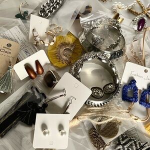 Wearable Jewelry Lot Bundle New & Like New Earrings Rings Necklaces Bracelet Mix